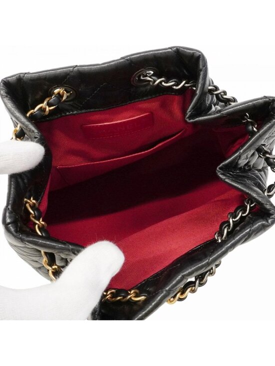 Chanel Backpack Blanc Calfskin Black Gold Silver main image 6
